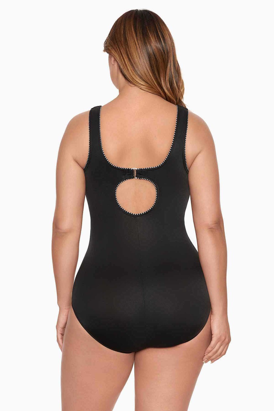 Miraclesuit Plus Size Colorblock Touche Badpak Uit Een Stuk