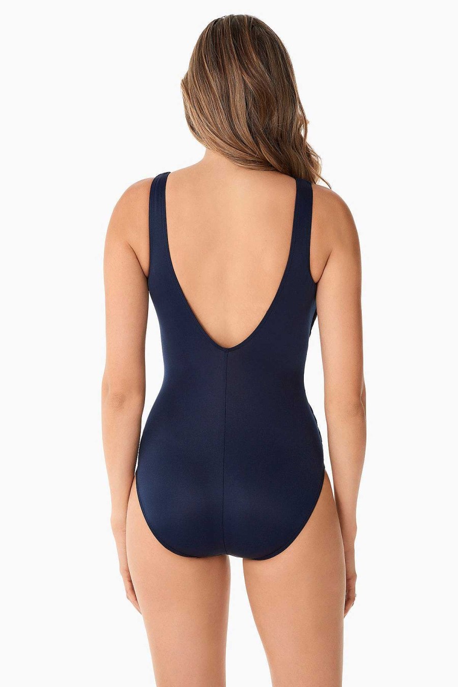 Miraclesuit Crossover Met Mesh-Zwempak Uit Een Stuk