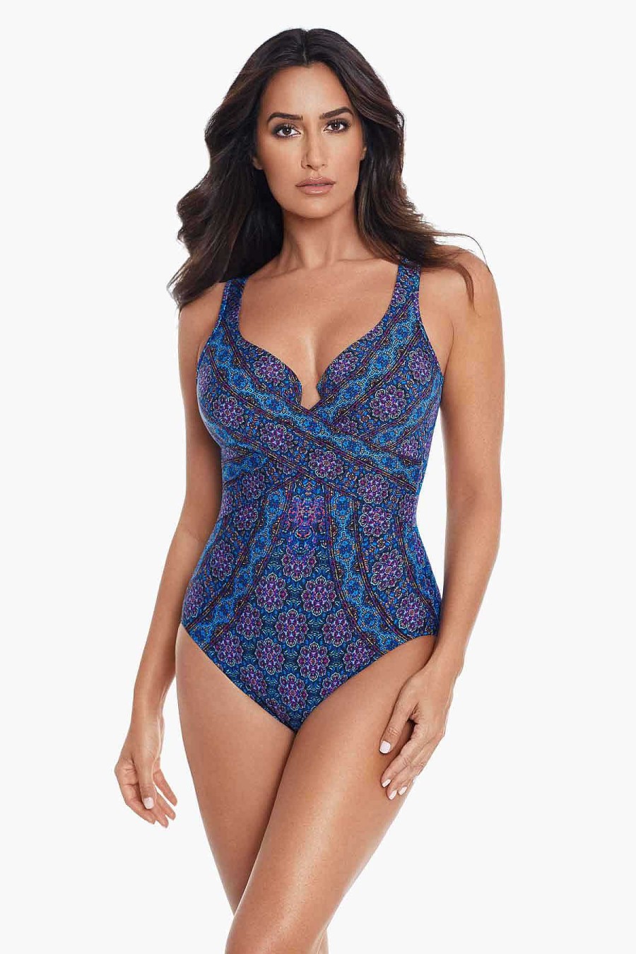 Miraclesuit Danube Bleu Criss Cross Escape Zwempak Uit Een Stuk