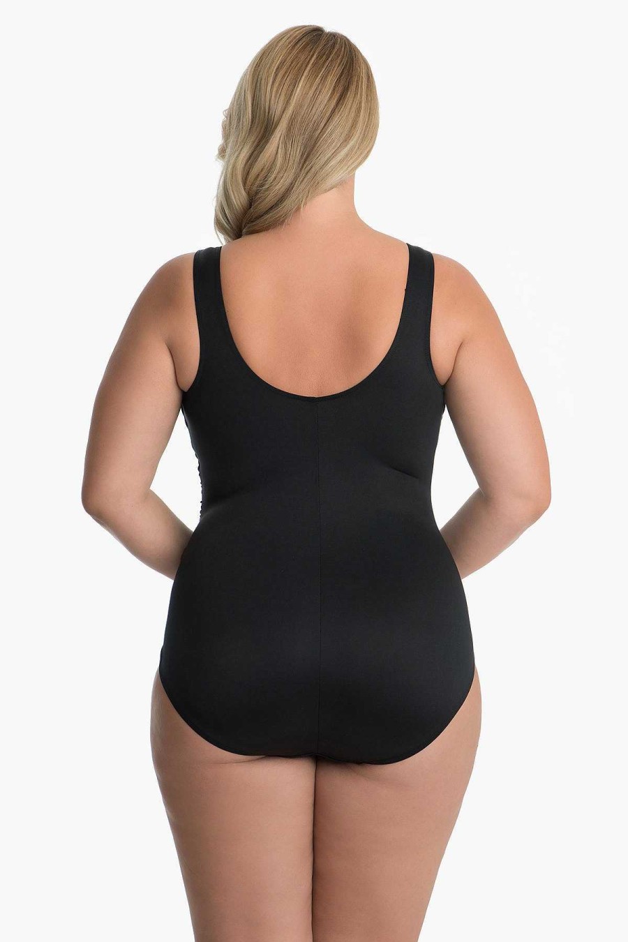 Miraclesuit Plus Size Effen Sideswipe Badpak Uit Een Stuk