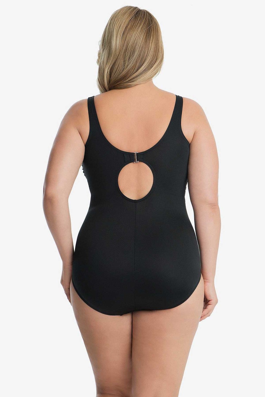 Miraclesuit Plus Size Colorblock Helix Zwempak Uit Een Stuk