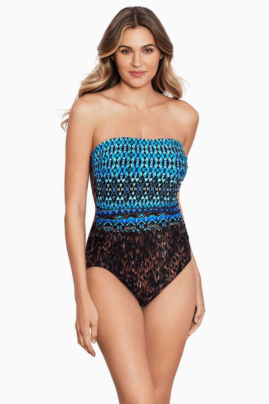 Miraclesuit Lange Torso Ongetemd Avanti Bandeau Badpak Uit Een Stuk